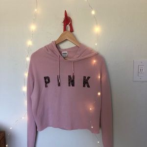 Pink cropped hoodie